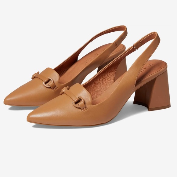 Worn Once GENTLE SOULS by Kenneth Cole Dionne Sling camel block heels 10 - Picture 1 of 11